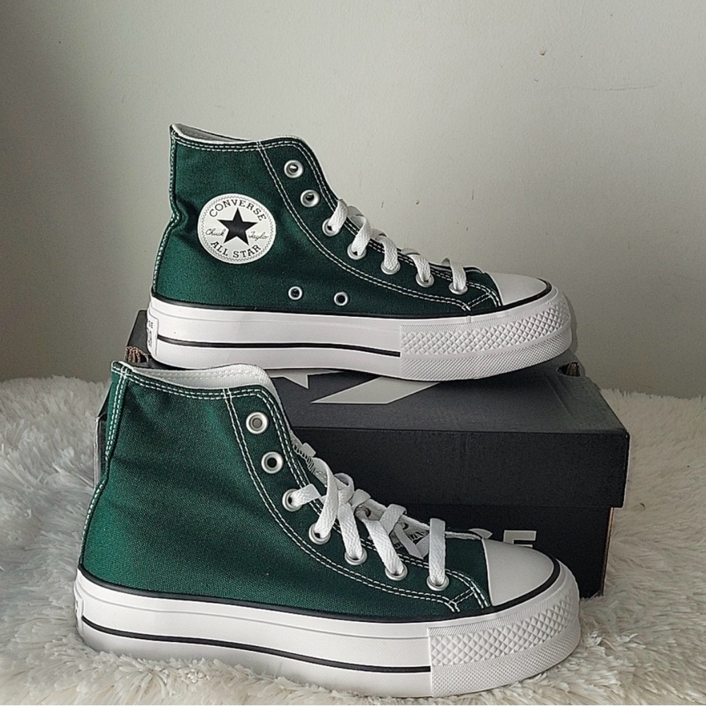 Converse Lift Platform Emerald Midnight Green High-Top Sneakers Chuck Taylor 6.5